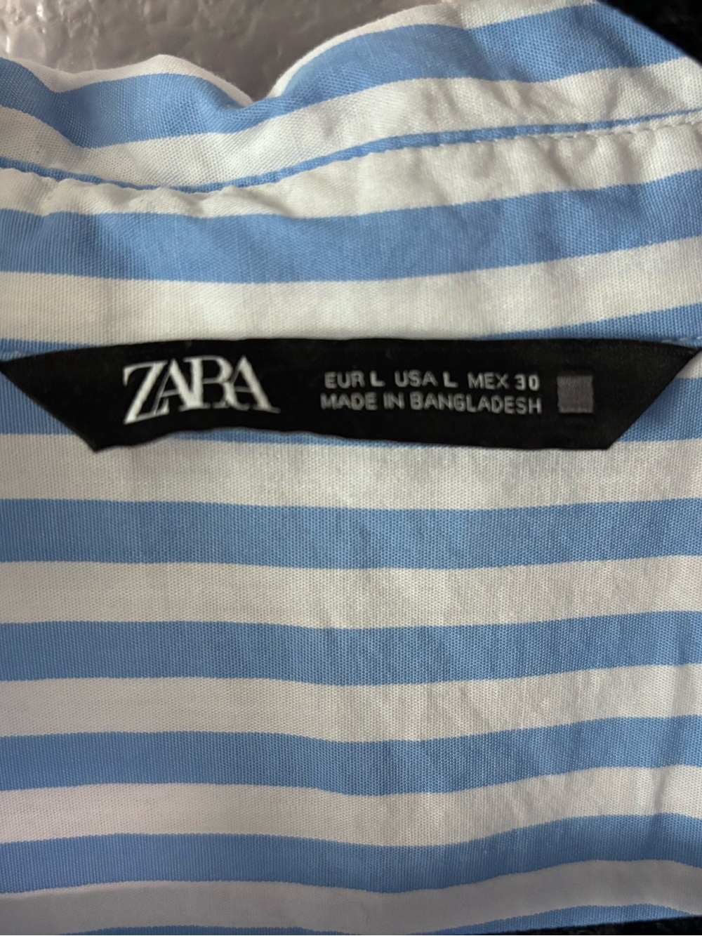 ZARA Light Blue & White Striped Shirt